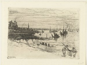 Auberge sur la Tamise - Francis Seymour Haden (Sir) (signed by artist)