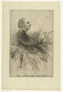 Autoportrait de Francis Seymour-Haden - Francis Seymour Haden (Sir) (signed by artist)