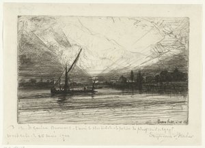Coucher de soleil sur la Tamise - Francis Seymour Haden (Sir) (signed by artist)