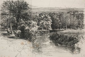 Rivière Dundrum et les deux ânes, 1863 - Francis Seymour Haden