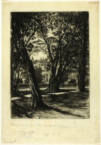 Jardins de Kensington, No. I (petite plaque) - Francis Seymour Haden