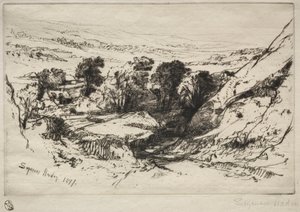 Nine Barrow Down, 1877 - Francis Seymour Haden