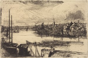 Le vieux Chelsea, depuis la fenêtre de Whistler (Battersea Reach) - Francis Seymour Haden