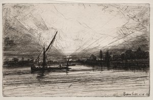 Coucher de soleil sur la Tamise, 1862 - Francis Seymour Haden
