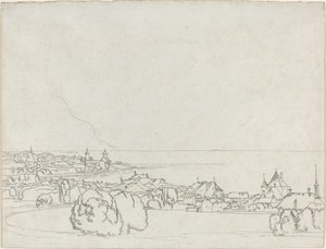 Vue de Vevey avec La Tour de Peilz au loin - Francis Towne