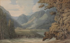 Vue de Borrowdale sur Eagle Crag et Rosthwaite - Francis Towne