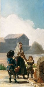 Une femme et deux enfants près d