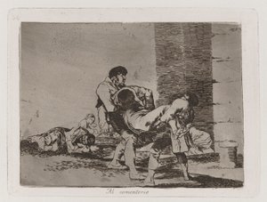 Au cimetière, Planche 56 de Los desastres de la guerra (Les désastres de la guerre) - Francisco de Goya