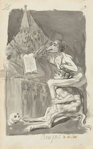 Brujas à volar (Sorcières se préparant à voler) [verso]