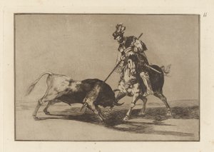 El Cid Campeador lanceando otro toro (Le Cid Campeador piquant un autre taureau), Planche 11 de La tauromaquia - Francisco de Goya