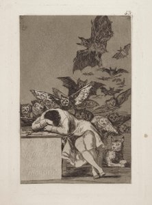 Le sommeil de la raison produit des monstres, pl. 43 de la série Los caprichos