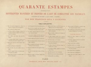 Feuille explicative, de La tauromachie (Troisième édition)