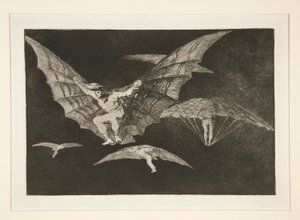 Modo de volar, pl. 13 de la série Los proverbios - Francisco de Goya