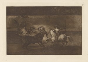 Mort de Pepe Illo, 3ème composition, Planche F de La tauromachie (troisième édition) - Francisco de Goya