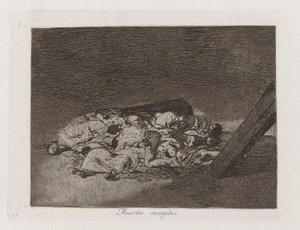 Muertos recogidos (Récolte des morts), planche 63 de Los desastres de la guerra (Les désastres de la guerre)