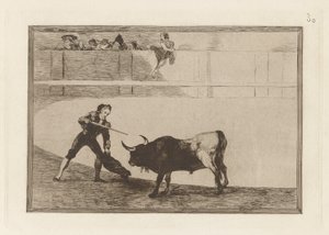 Pedro Romero tuant le taureau arrêté, Planche 30 de La tauromachie - Francisco de Goya