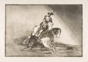 Planche 10 de La Tauromachie : Charles V piquant un taureau dans l