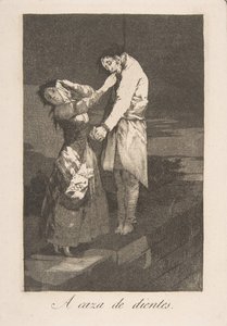 Planche 12 de Los Caprichos: À la chasse aux dents, 1799