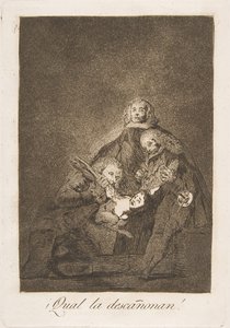 Planche 21 de Los Caprichos : Comme ils la plument! - Francisco de Goya