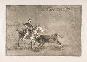 Planche 22 de la Tauromachie : Courage viril de la célèbre Pajuelera dans [l