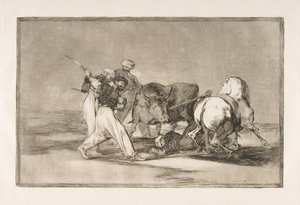 Planche 3 de la Tauromachie : Les Maures installés en Espagne, abandonnant les superstitions, 1816 - Francisco de Goya