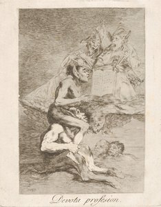 Planche 70 des Caprices : Profession dévote, 1799 - Francisco de Goya