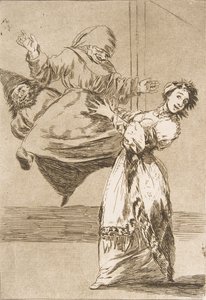 Planche 74 de Los Caprichos: Ne crie pas, stupide - Francisco de Goya