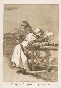 Planche 78 des Caprices : Dépêche-toi, ils se réveillent - Francisco de Goya