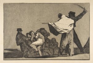 Planche A des Disparates : Folie bien connue, ca. 1816-23 publié avant 1877 - Francisco de Goya