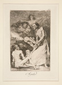 Sopla (Souffle), pl. 69 de la série Los caprichos - Francisco de Goya