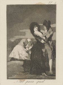 Tal para qual. (Deux de même), pl. 5 de la série Los caprichos