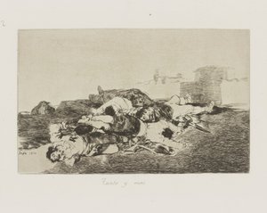 Tanto y más. (Encore pire.), pl. 22 de la série Los desastres de la guerra (Les désastres de la guerre) - Francisco de Goya