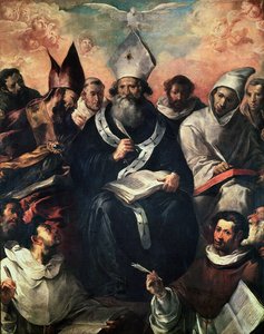 Saint Basile dictant sa doctrine - Francisco Herrera