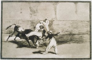 Un Maure attrapé par le taureau - Francisco de Goya