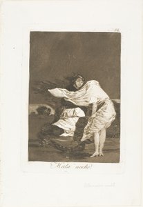 Une Mauvaise Nuit, planche 36 de Los Caprichos - Francisco Jose de Goya y Lucientes