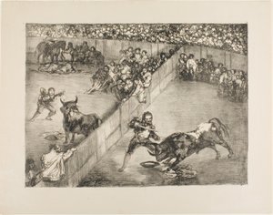 Corrida dans une arène divisée, des Taureaux de Bordeaux