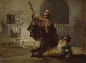 Frère Pedro Clubs El Maragato avec la crosse du fusil, vers 1806 (huile sur panneau) - Francisco Jose de Goya y Lucientes