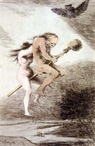 "Linda maestria" sorcières sur un balai, vers 1802 - Francisco Jose de Goya y Lucientes