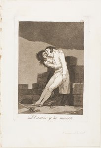 Amour et mort, planche dix de Los Caprichos