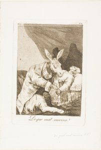 De quelle mauvaise volonté mourra-t-il ?, planche 40 de Los Caprichos - Francisco Jose de Goya y Lucientes