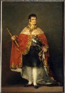 Portrait du roi Ferdinand VII (1784-1833) en costume royal. Peinture de Francisco de Goya y Lucientes, vers 1815. Madrid, Musée du Prado - Francisco de Goya