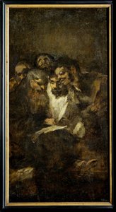 Lecture, aussi Les politiciens... (peinture sur toile) - Francisco Jose de Goya y Lucientes