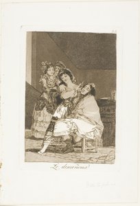 Elle le dépouille, planche 35 de Los Caprichos