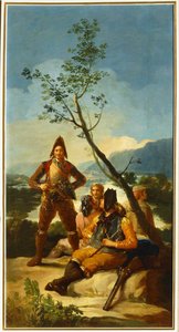 Soldats gardant les routes utilisées pour le commerce du tabac ... (peinture sur toile)
