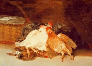 Nature morte avec des poulets morts et un panier en osier - Francisco de Goya