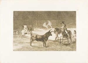 Le célèbre picador, Fernando del Toro, attire la bête féroce avec sa pique, planche 27 de L