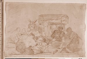 Les Désastres de la guerre : Étrange dévotion (dessin préparatoire) - Francisco de Goya