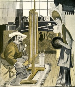 Une jeune femme anglaise pose pour un artiste français, 1903