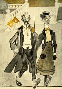 Un couple anglais en France moqué pour leur sens de la mode étrange, 1903 - Francisco Sancha y Lengo