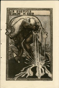 Illustration de Francisco Sancha Lengo - Feuille volante, vers 1915 - Guerre de 14-18, Allemagne Prusse, Argent, Belligérants et symboles, Langue espagnole, Presse étrangère - Francisco Sancha y Lengo